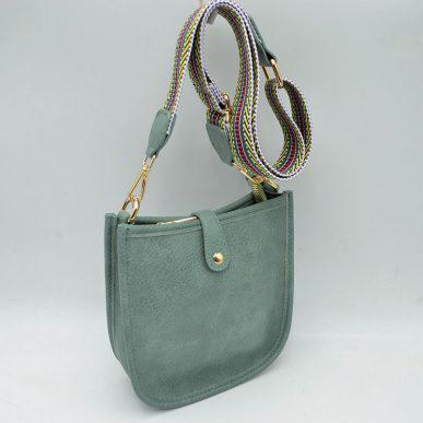 Mini Flap Crossbody Bag w/Braided Strap LQF018 EMH