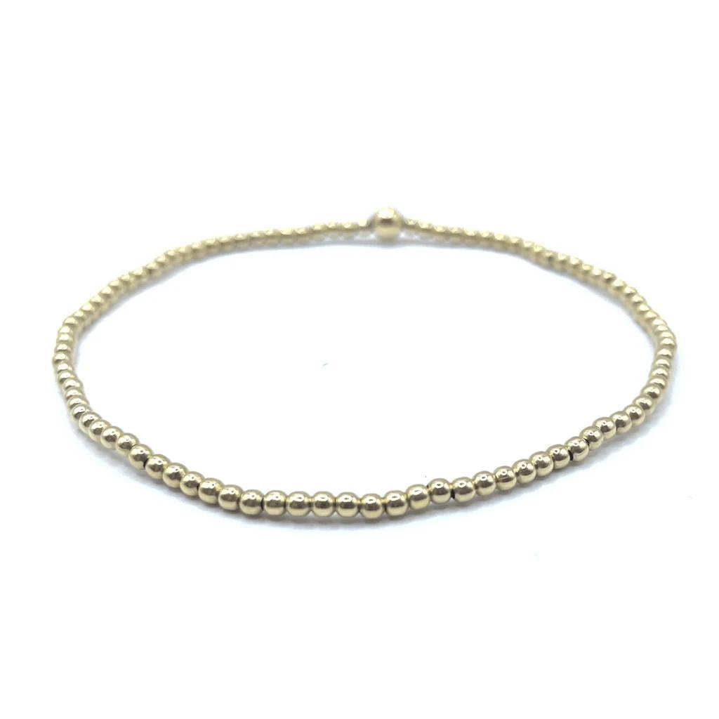 2mm Gold Filled Waterproof Karma bracelet (with single 4mm) ERN425
