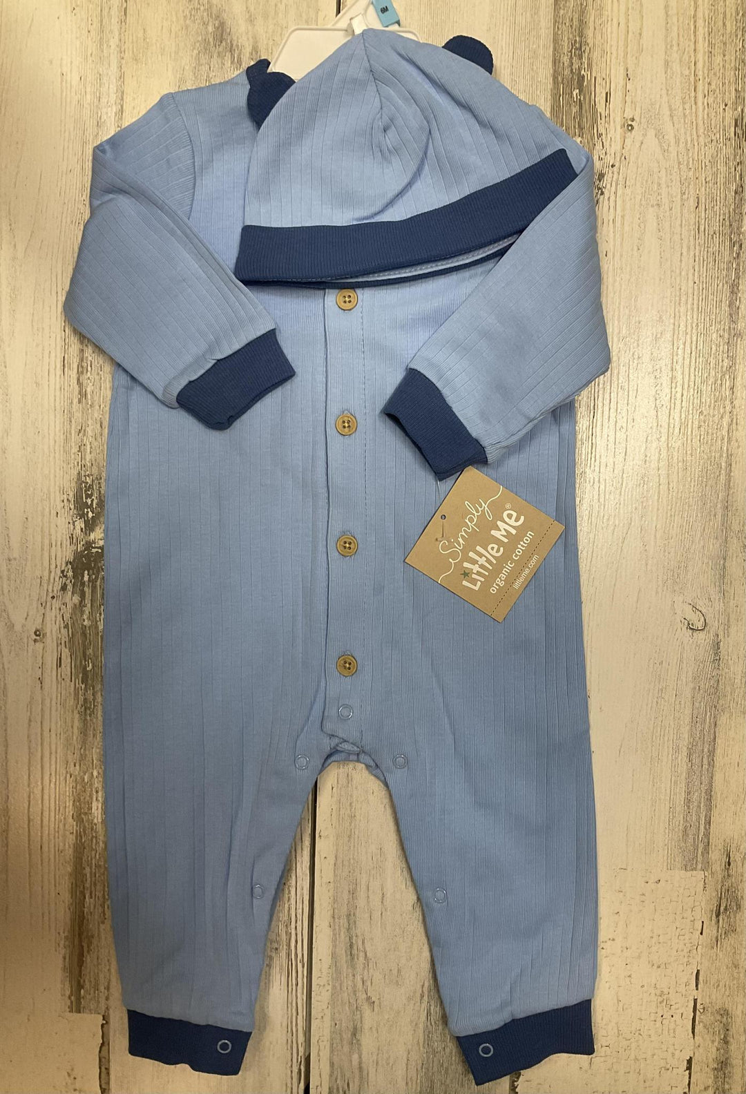 Blue Coverall w/Hat Organic Cotton LTM