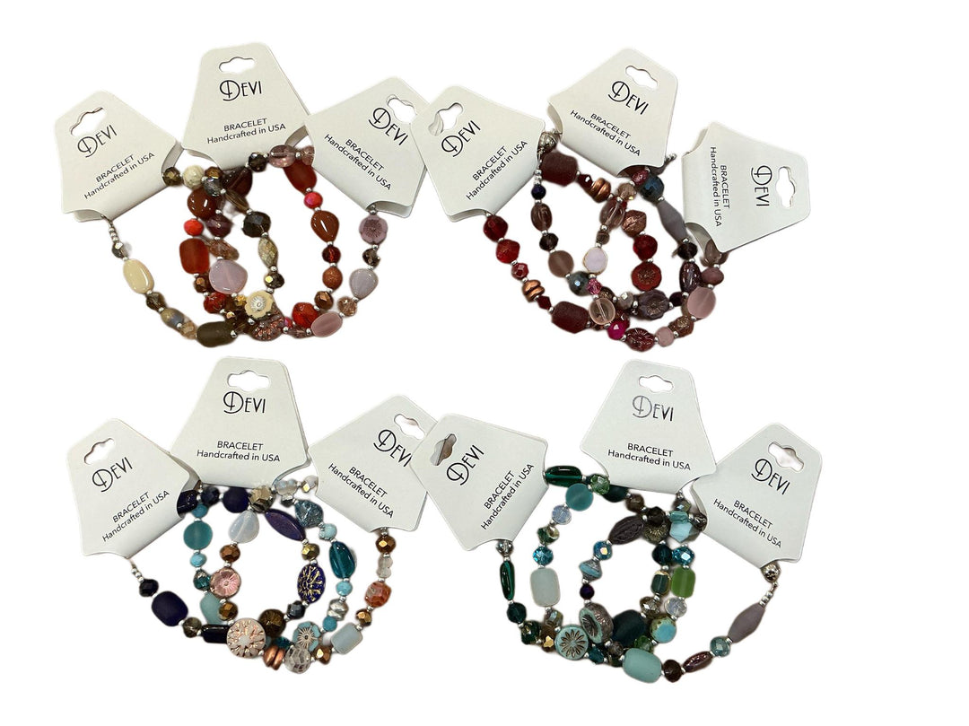 Bohemian Glass  Bracelet w/ Magnetic Clasp Asst. DVJ525