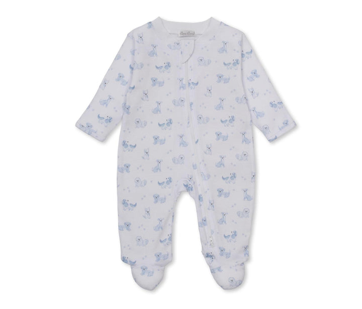 Puppy Paws Blue Footie w/Zip KSY826