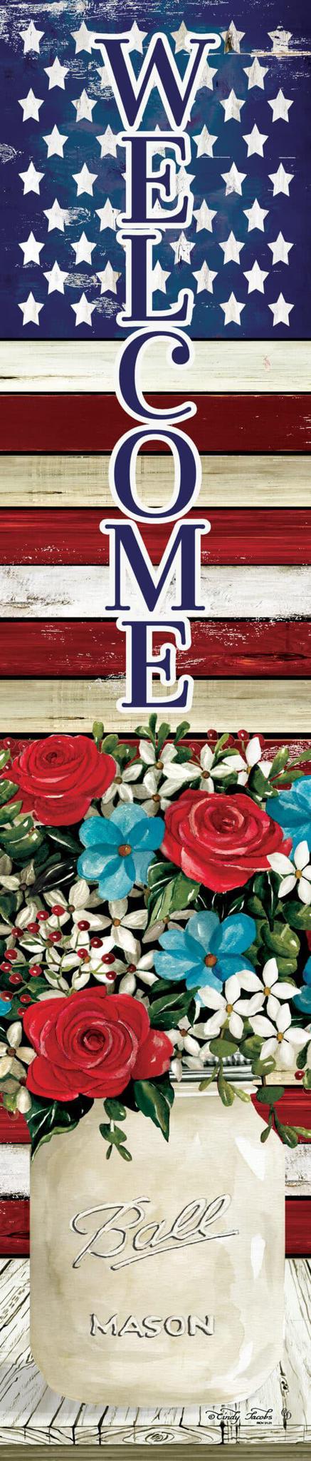 Flag Floral Yard Sign CUS325