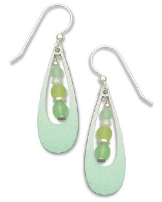 Minto Green Beaded Open Teardrop Earrings SKY325