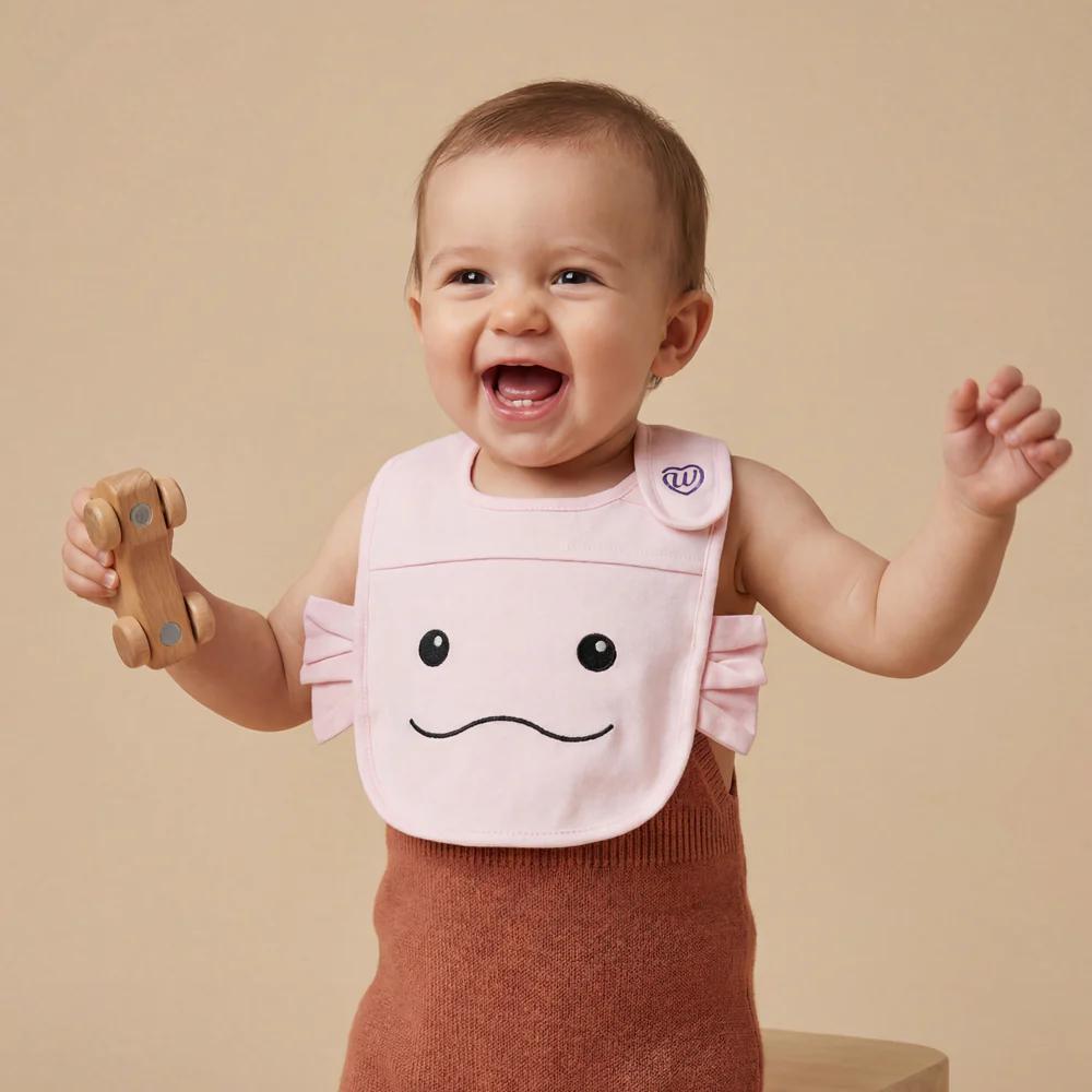 Pink Axolotl Bib Set 3 Pack WRM626