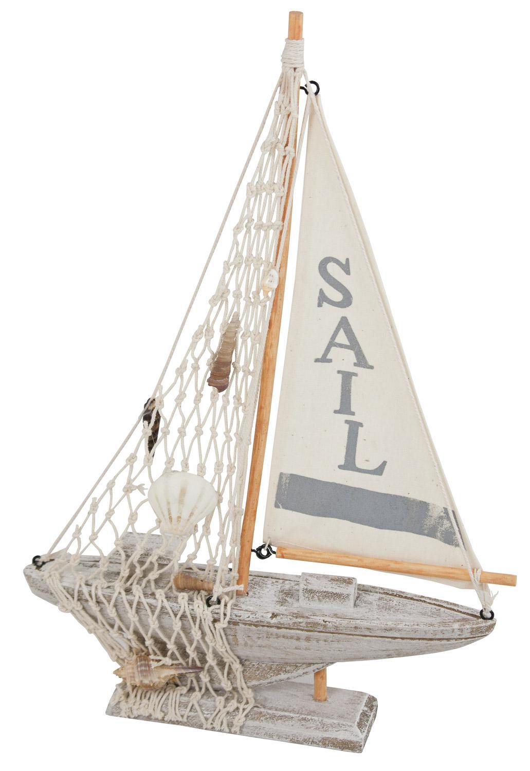 Rustic Sailboat with Netting & Shells MDS
