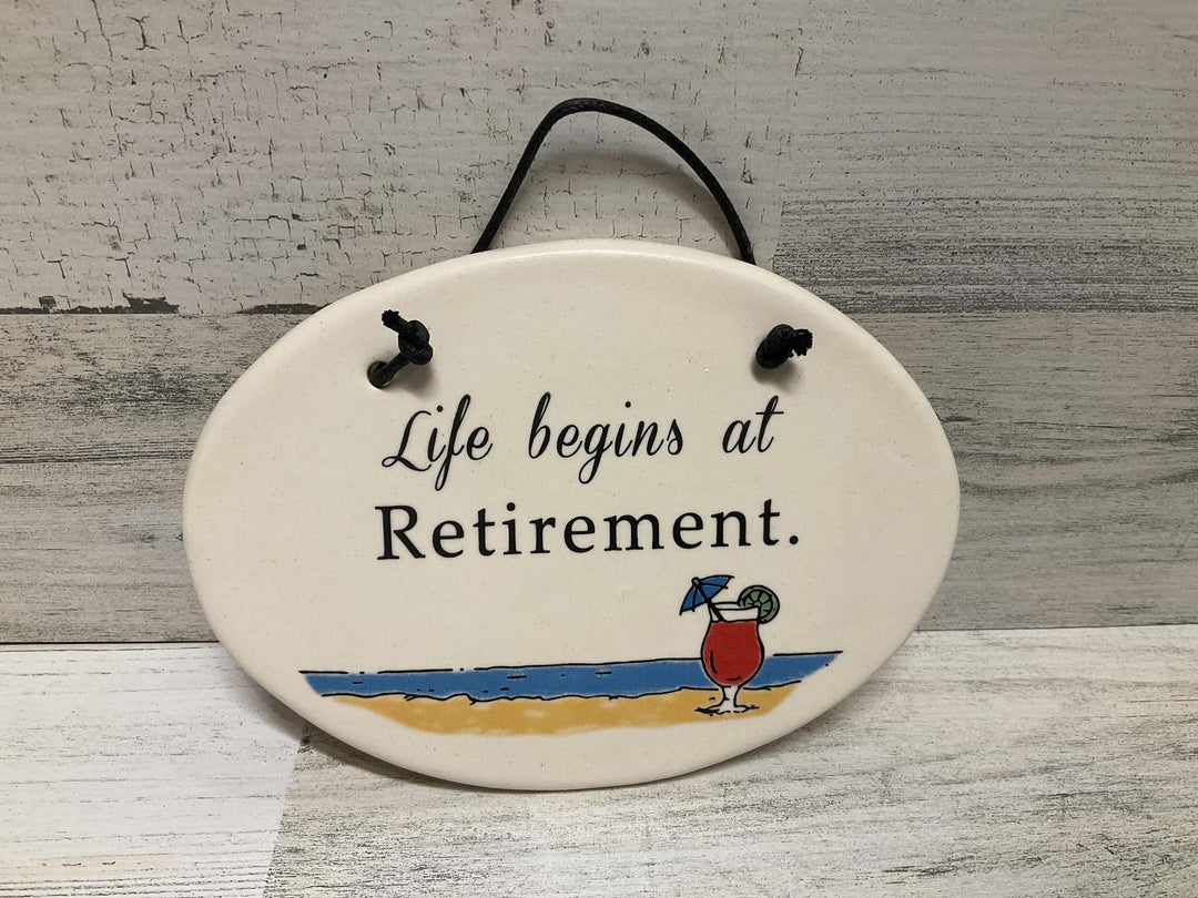 Life Begins At... Medium Oval Plaque AUG