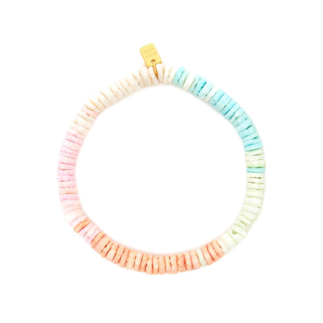 Pastel Puka Stretch Bracelet Gold PUR425