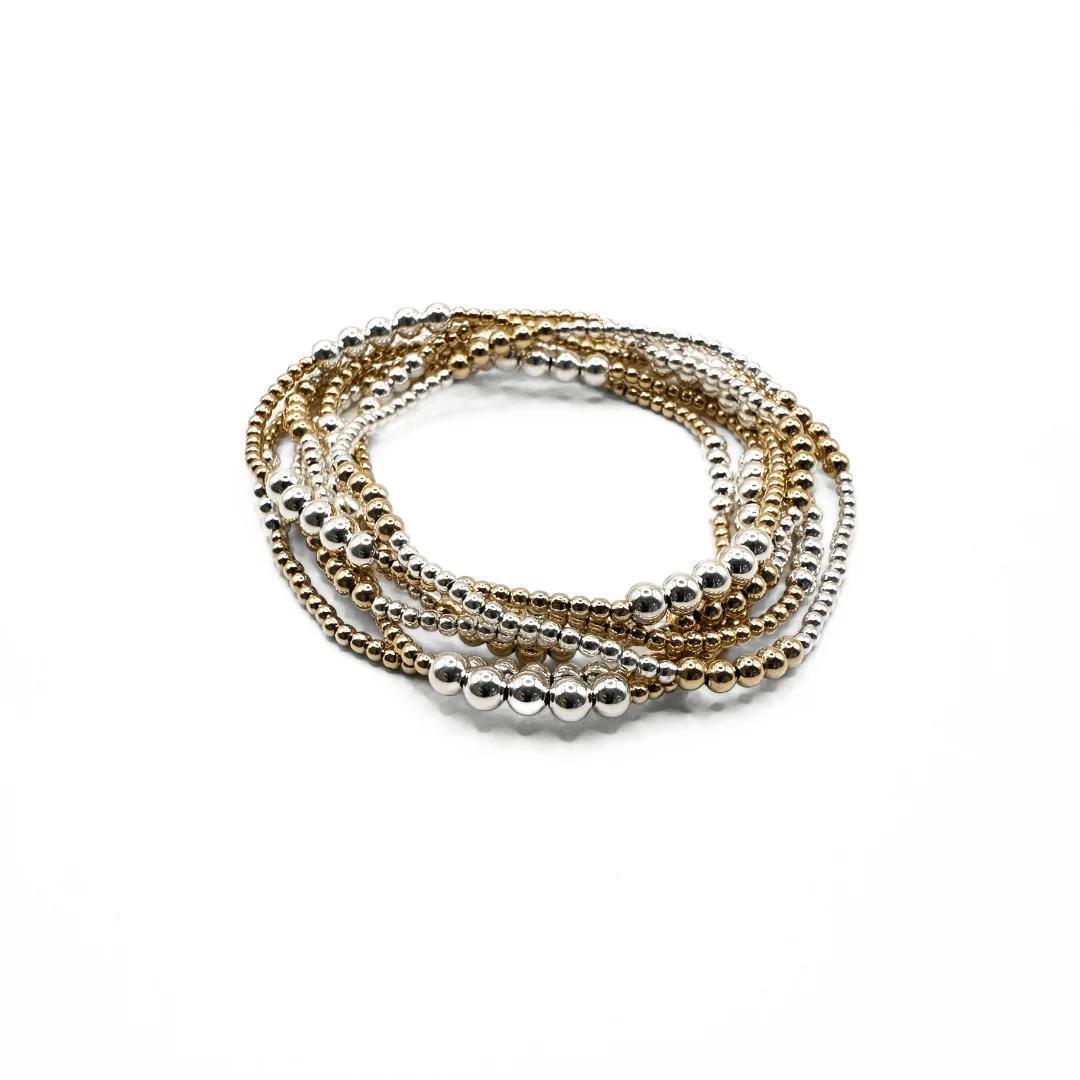 The Hamptons Mix Collection 14k Gold Filled/Sterling Beaded Bracelet ERN825 7”