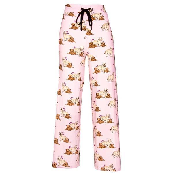 Puppy Love Pajama Pants Pink Hearts Puppy Dog Pajamas Bottoms ABC926
