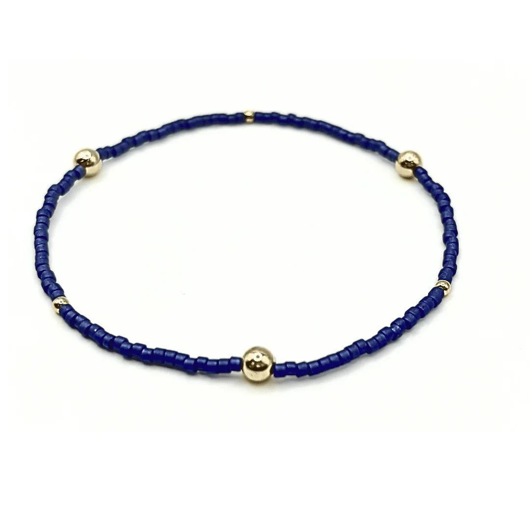 Game Day Gold-Filled & Seed Bead Waterproof Bracelet Collection ERN425 7”