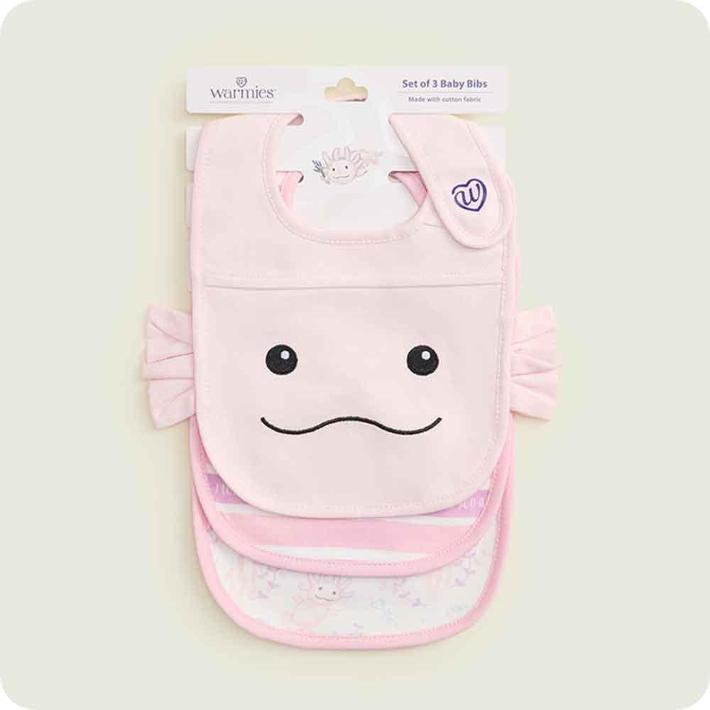 Pink Axolotl Bib Set 3 Pack WRM626