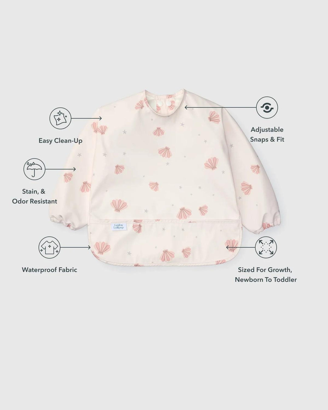 Long Sleeve Bib Seashells LOU826