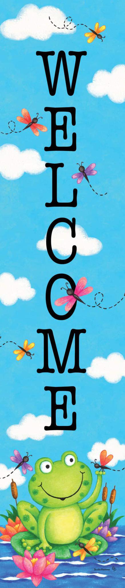 Frog and Dragonflies Yard Sign CU325