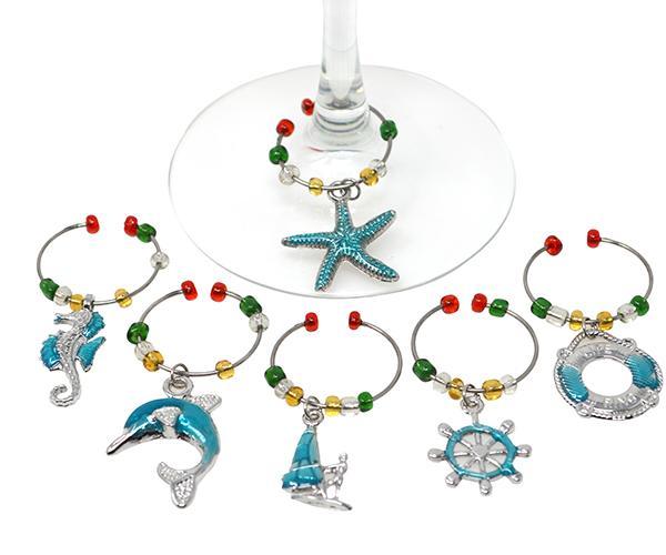 In The Sea Wine Charms OAK826
