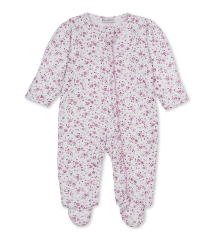 Cottage Roses Zipper Pink Footie KSY526