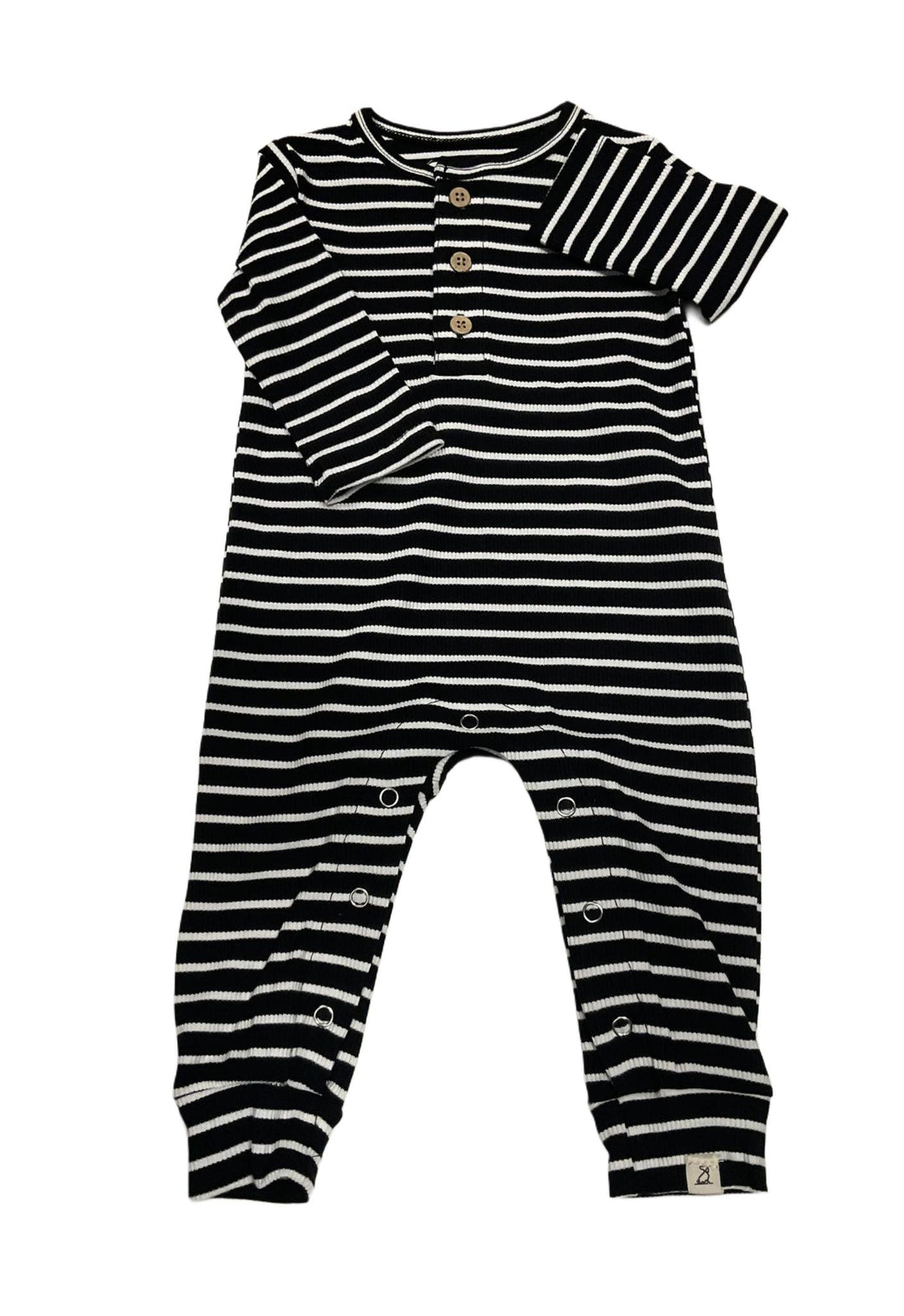 Mason Ribbed Romper Black/White Stripe MAH824
