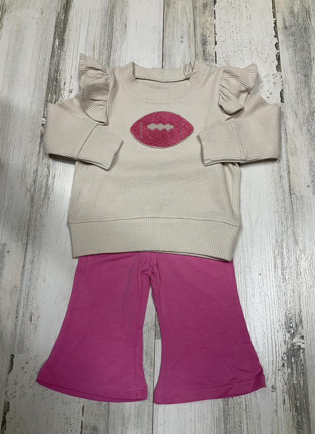 Footballs Waffle Ruffle Sweatshirt/Bells ANG824