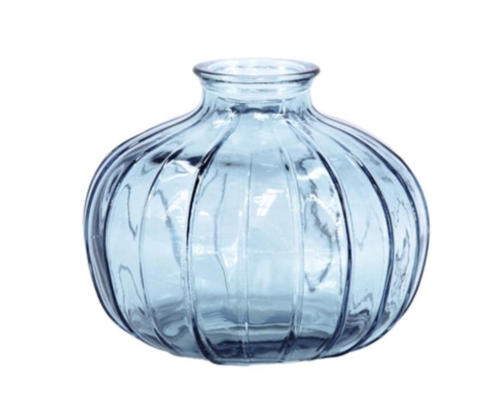 Light Blue Ribbed Glass Jar WTC225