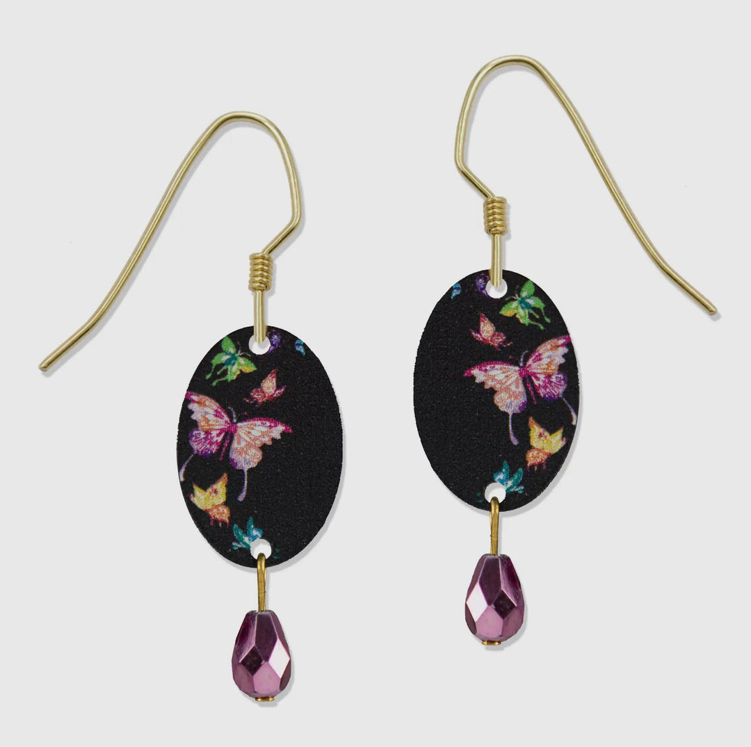 Colorful Butterflies on Black 5159 ADJ1024