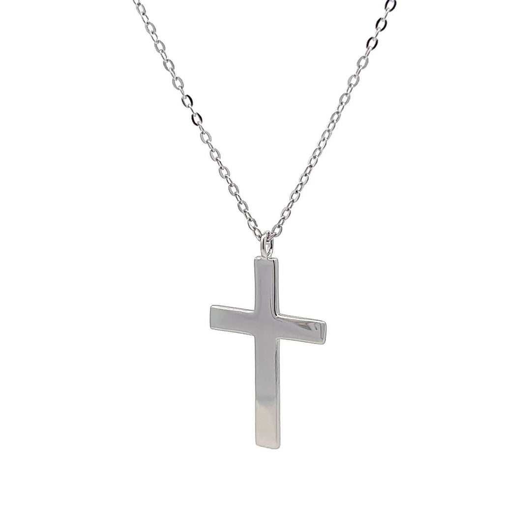 Sterling Silver Solid Cross Necklace LJW525