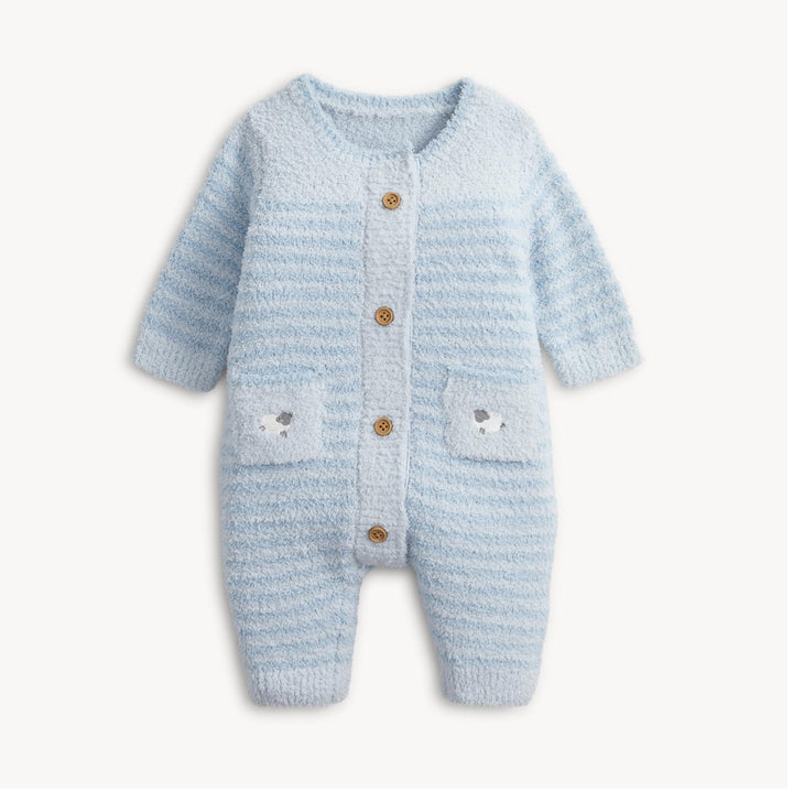Chenille Blue Sweater Romper MGM826