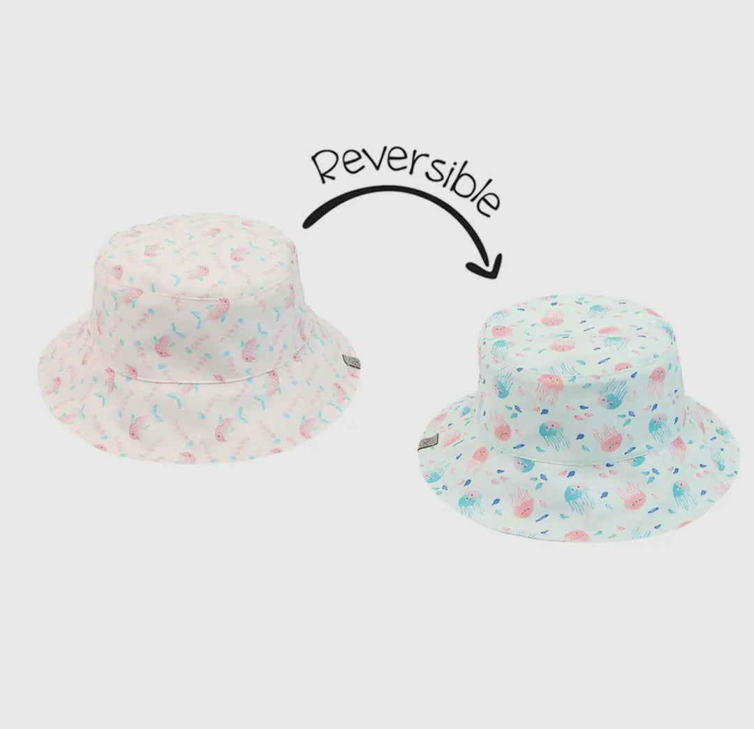 Reversible Patterned Sun Hat Dolphin/Jellyfish FJK325