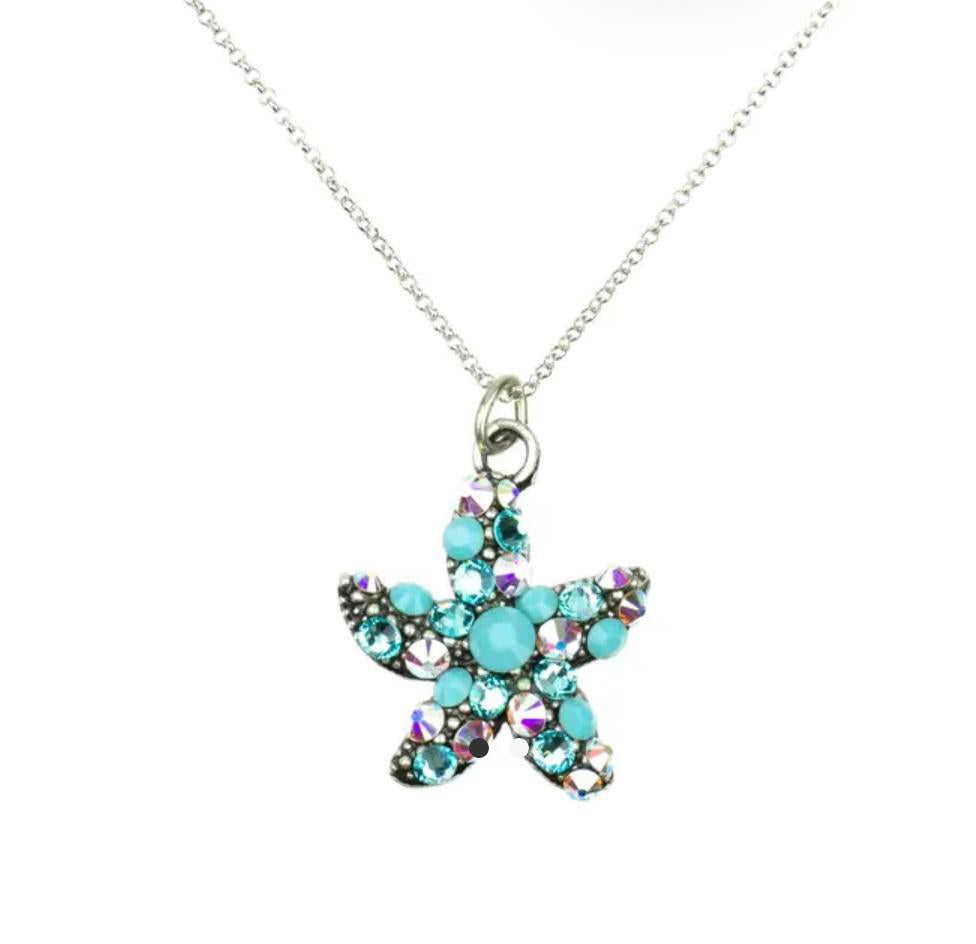 Thalassa Crystal Starfish Necklace AKD1025