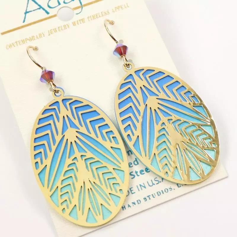 Blue Ombre Gold Cutout Disk SKY325