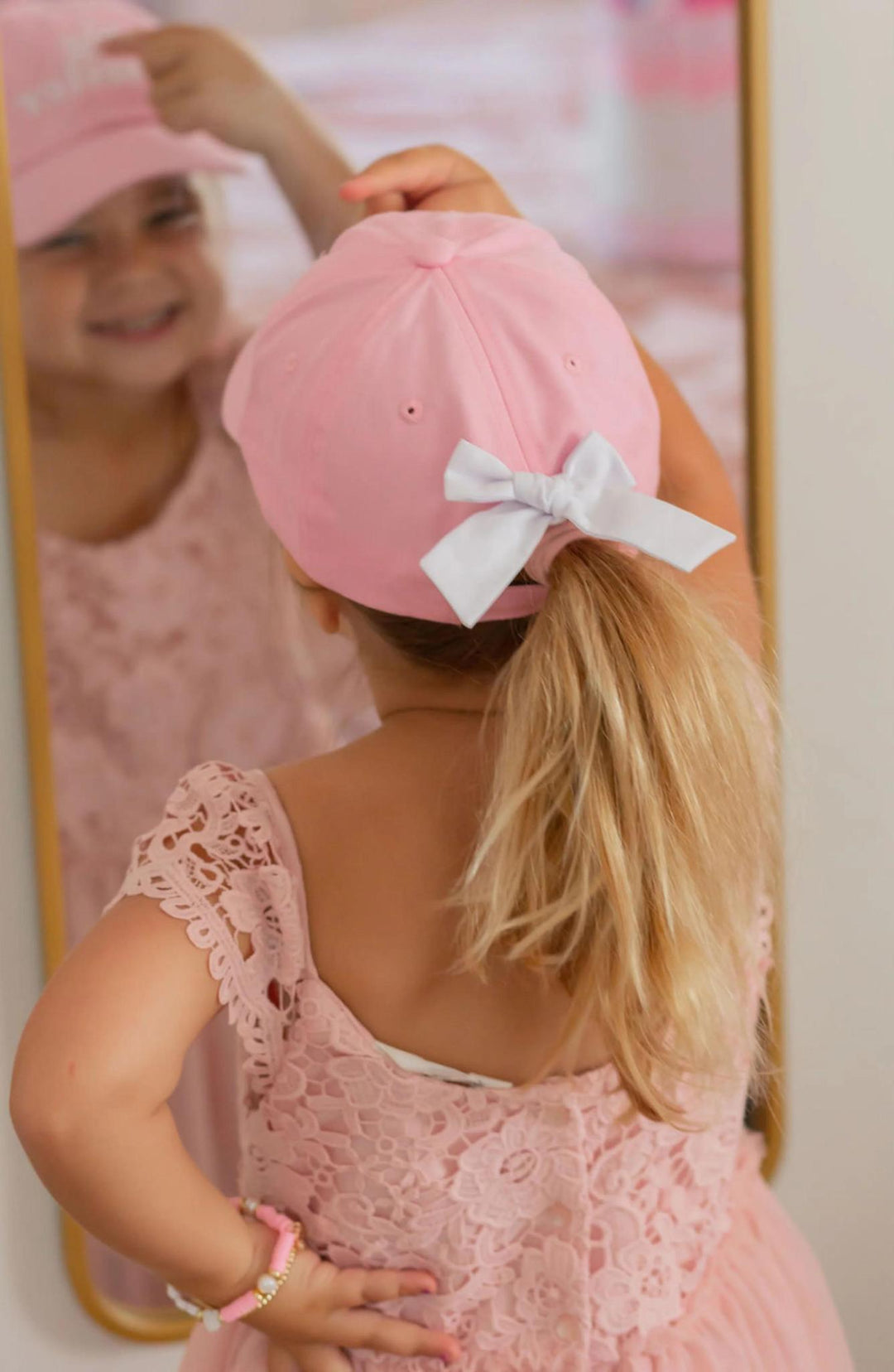 Big Sister Bow Baseball Hat Pink BAB426