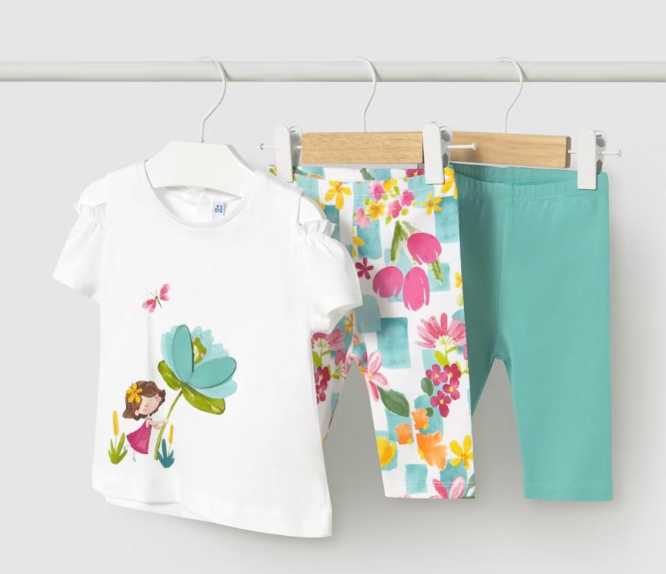 Flower T-Shirt w/2 Leggings Set MYR225