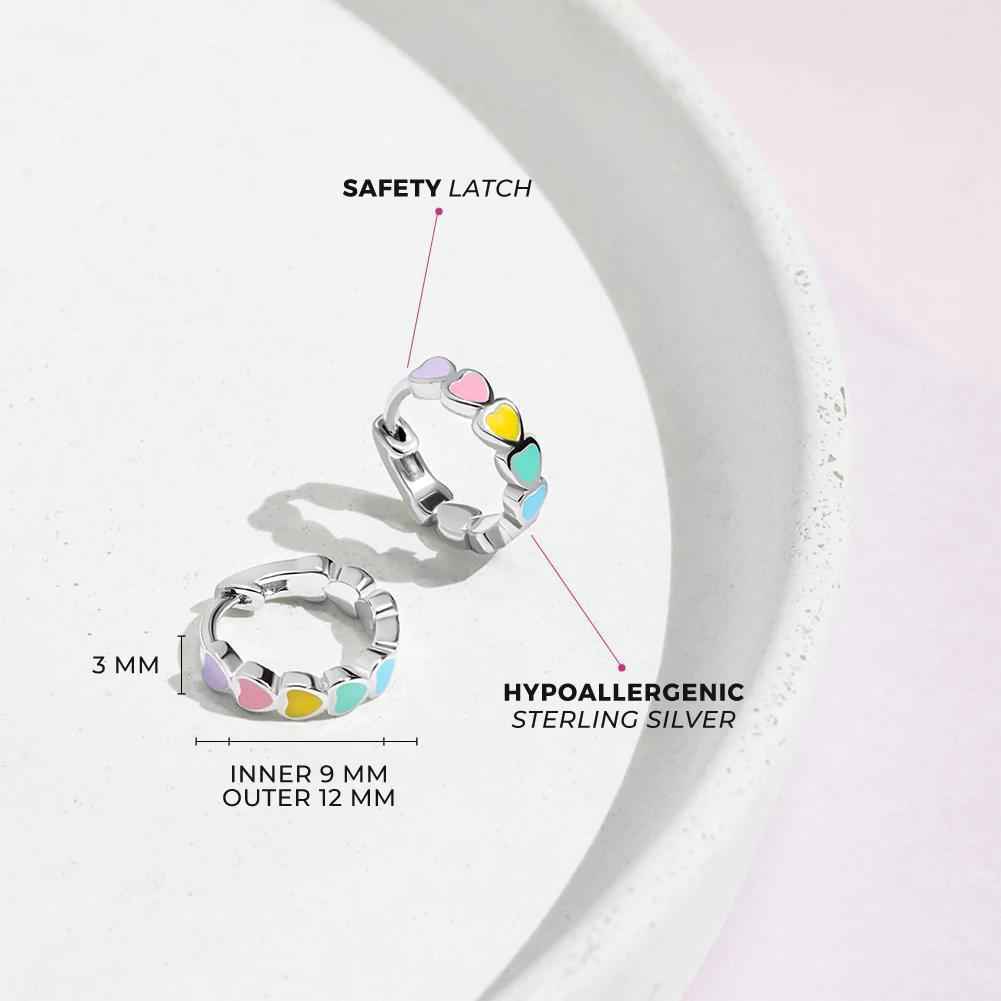 Heart Cascade Hoop/Huggie Earrings 925 ISJ1024