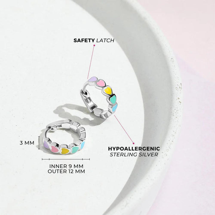 Heart Cascade Hoop/Huggie Earrings 925 ISJ1024