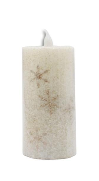 Tall Golden Snowflake LED Voltive Candles WTC525