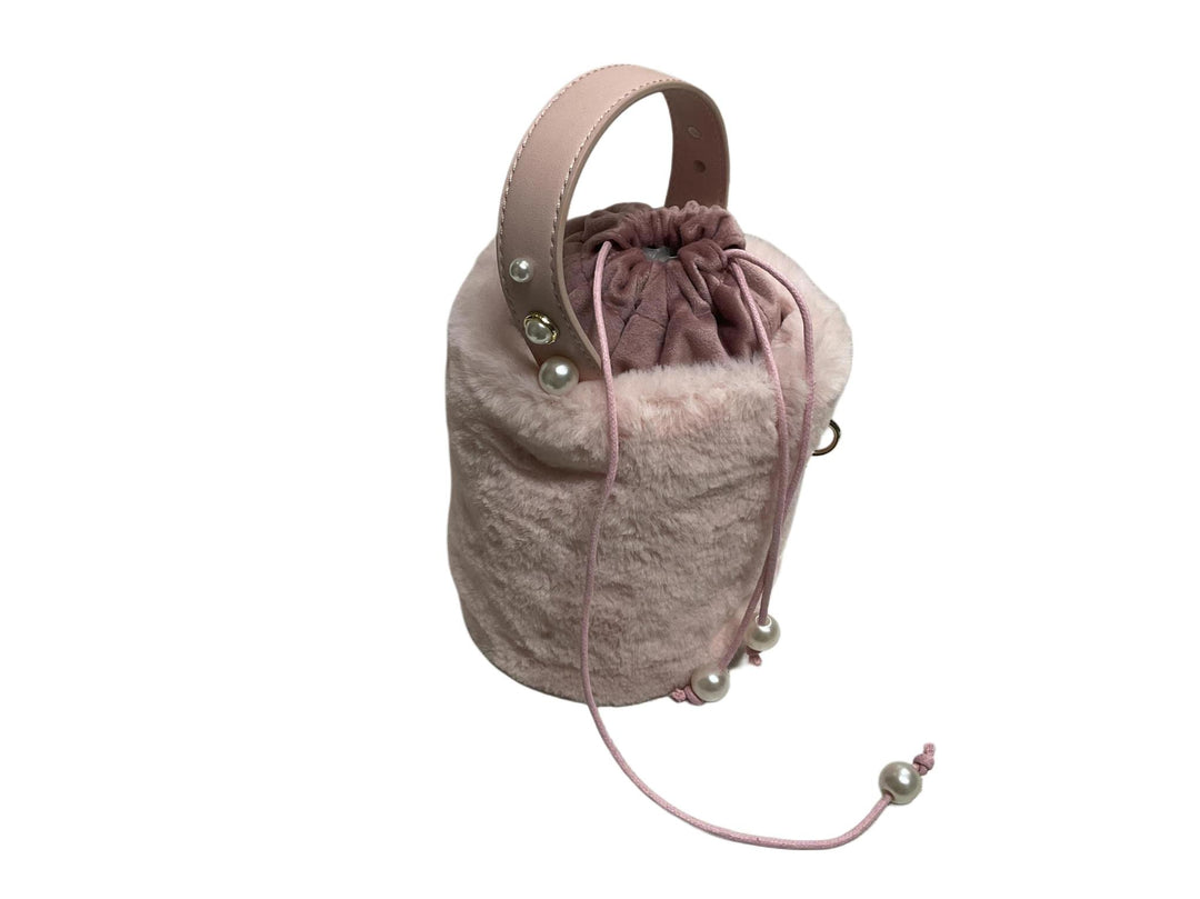 Furry Cylinder Purse Pink DAD