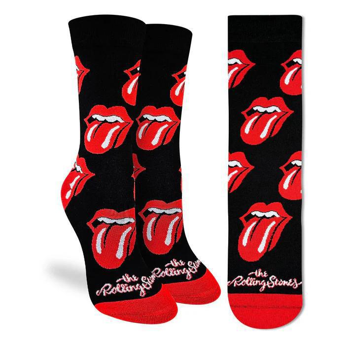 Women's The Rolling Stones, Red Hot Lips on Black Socks GLS825