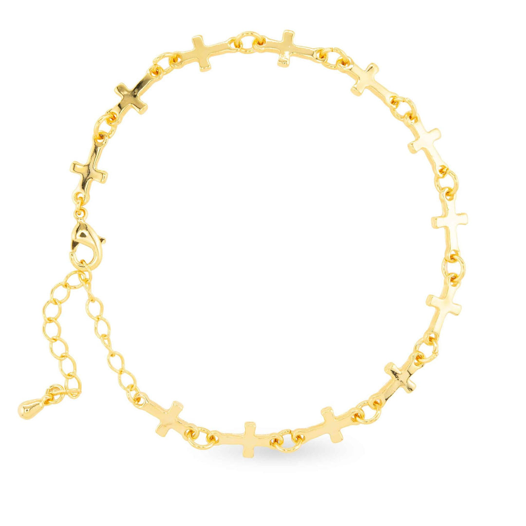 Gold Cross Chain Bracelet ABC926