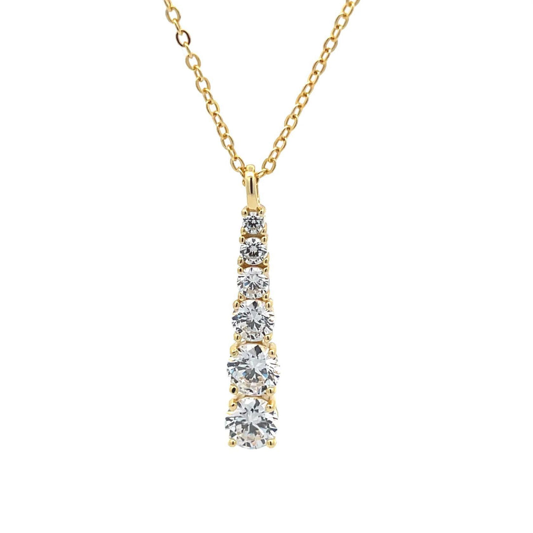 Sterling Silver CZ Trunk Necklace LJW525