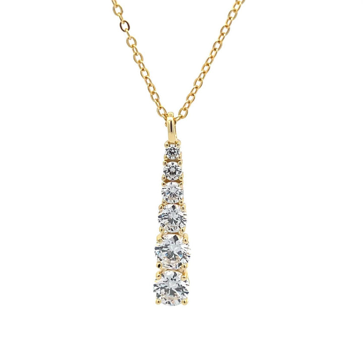 Sterling Silver CZ Trunk Necklace LJW525