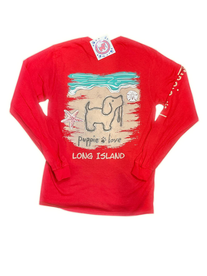 Beach Puppy Long Island Long Sleeve Tee Coral PUP