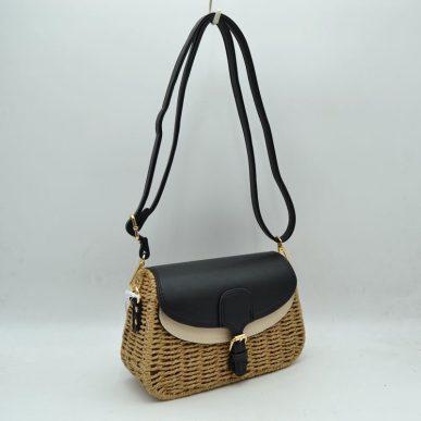 Woven Crossbody Saddle Bag T3506 EMH525