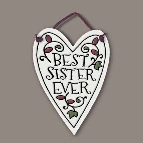 Best Sister Ever Heart Wall Art SPN925