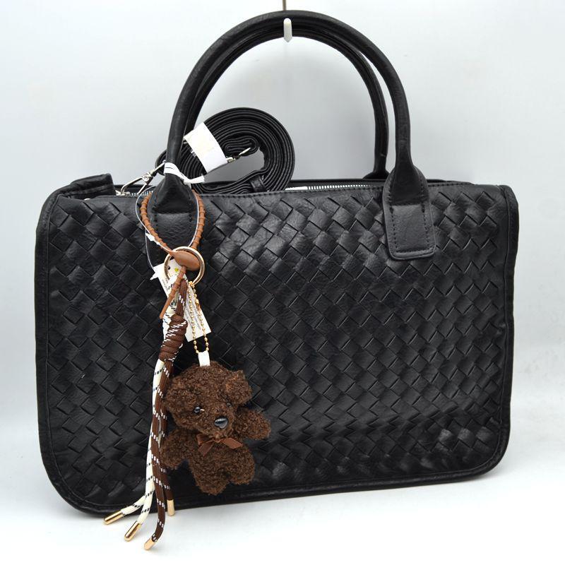 Woven Handbag w/Crossbody Strap & Charm 31470 EMH825