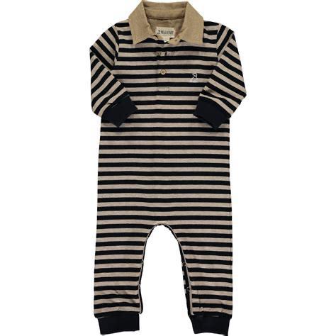 Kingston Polo Romper Navy/Beige Stripe MAH824
