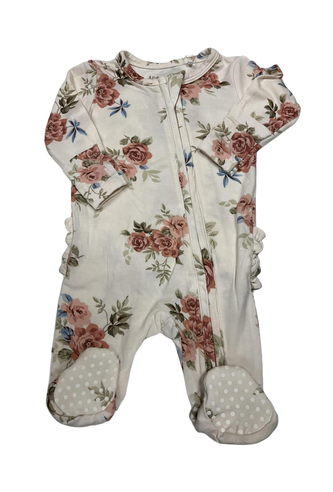 Romantic Roses Zipper Ruffle Footie ANG824