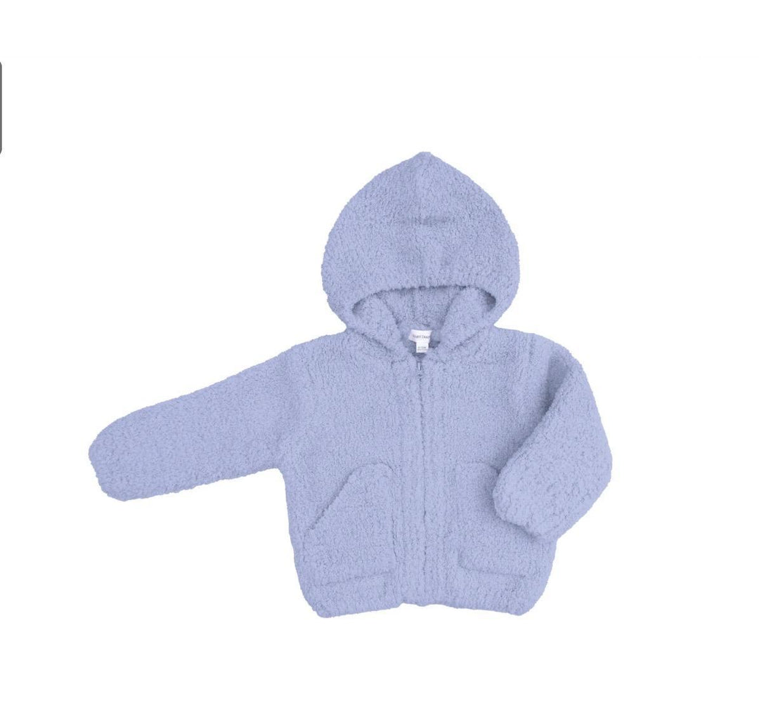Chenille Hooded Jacket Dusty Blue ANG326