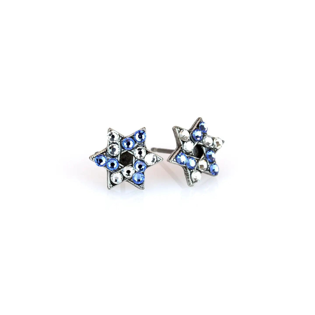 Light Blue Star of David Stud Earrings AKD1025
