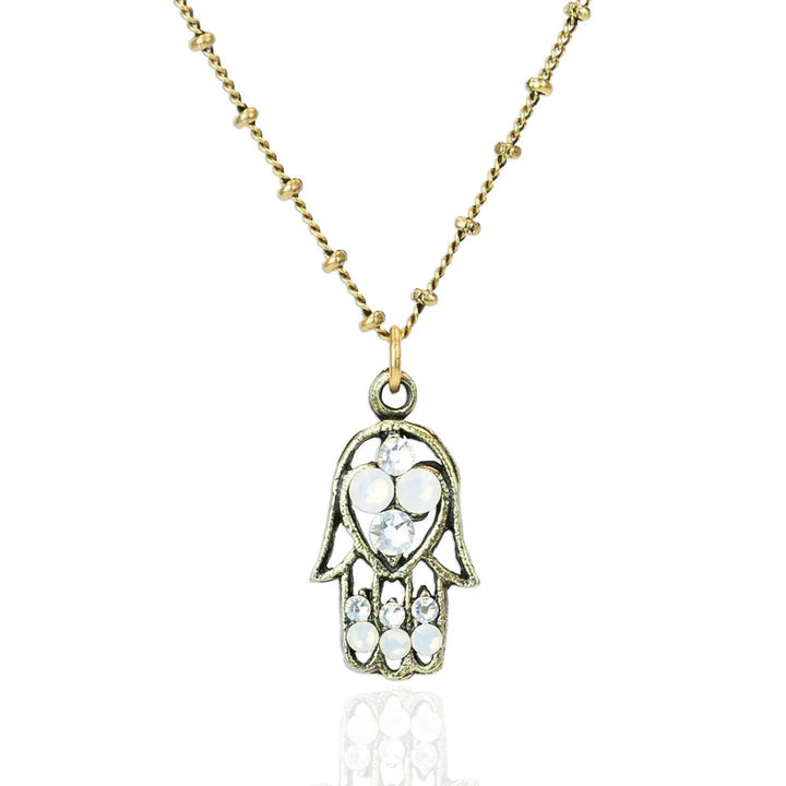 Hera Hamsa Crystal Necklace AKD1025