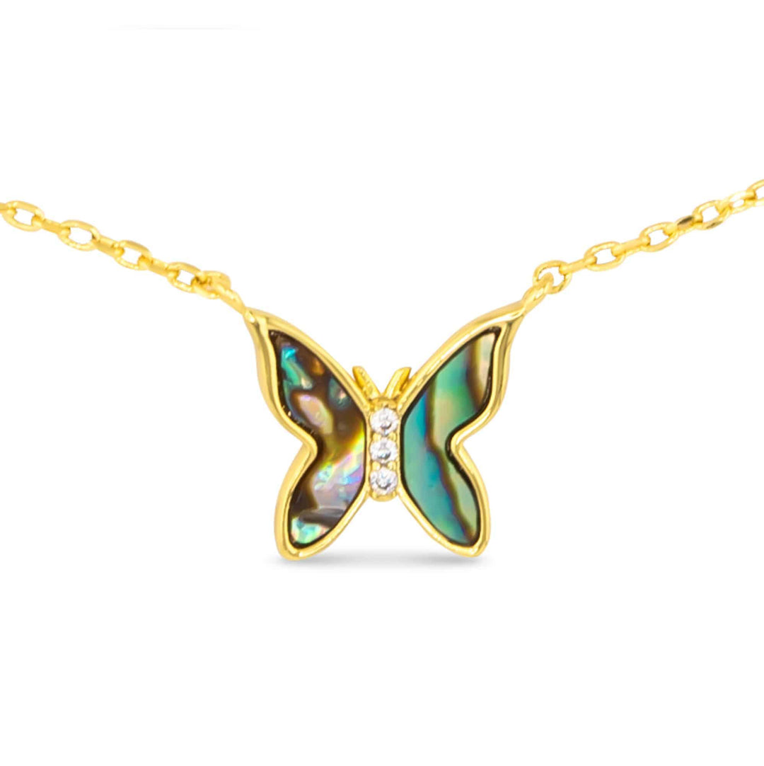 Gold Mop Butterfly Necklace ABC926