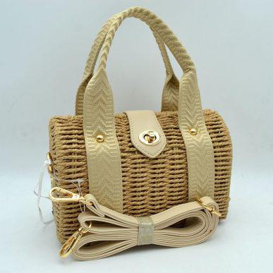 Woven Barrel Bag w/Strap T3509 EMH525