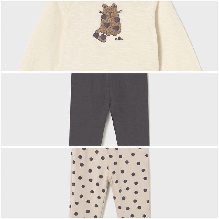 Embroidered Cat Top & Reversible Leggings Set MYR825